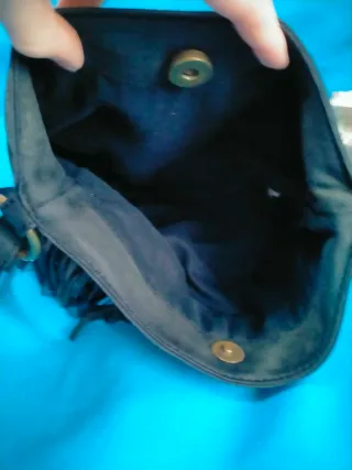 Bolso cruzado negro con flecos, negro