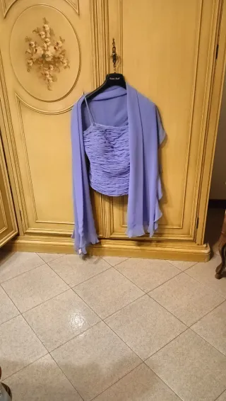 Abito elegante completo corpetto gonna stola