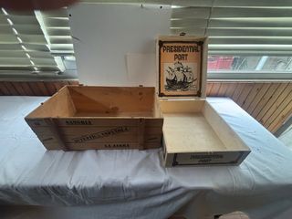 Cassette di legno vintage Sangria e Port