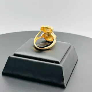 Anillo Oso Circonitas Rosa 18K
