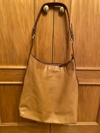 Bolso Massimo Dutti Piel Beige/Marrón