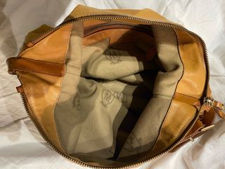 Bolso Massimo Dutti Piel Beige/Marrón