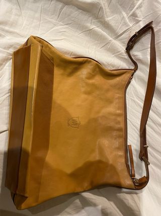 Bolso Massimo Dutti Piel Beige/Marrón