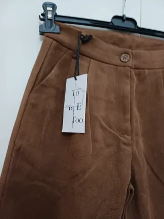 Pantaloni ragazza color tabacco