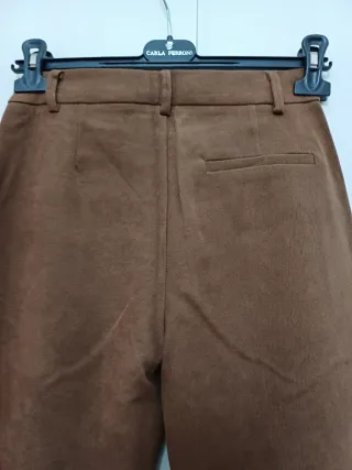 Pantaloni ragazza color tabacco