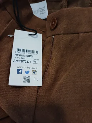 Pantaloni ragazza color tabacco