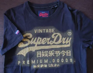 Camiseta Superdry Talla S Negra Dorada