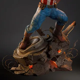 Figura Capitán América Escultura kit de resina.