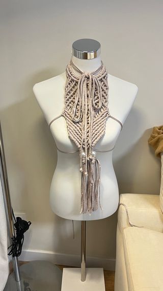 Collar Peto macramé beige