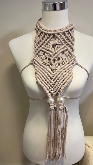 Collar Peto macramé beige
