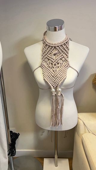 Collar Peto macramé beige