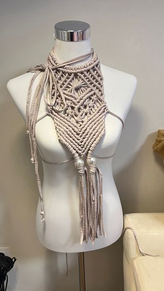 Collar Peto macramé beige
