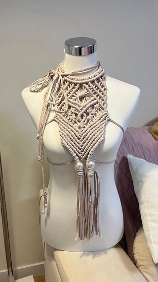Collar Peto macramé beige