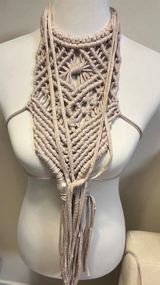 Collar Peto macramé beige