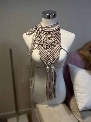 Collar Peto macramé beige