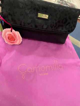 Clutch bag Leopard black Camomilla Milano