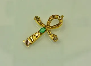 Colgante Ankh Oro 18k & Esmeralda