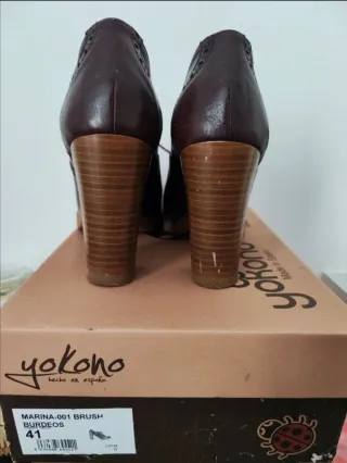 Zapato Yokono piel cordones tacón