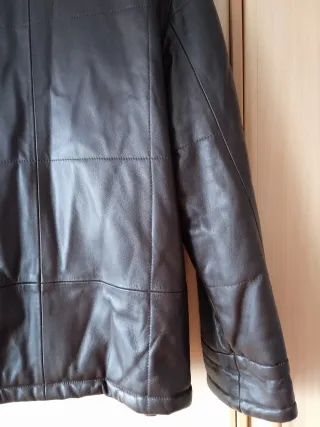 Cazadora Cuero Marrón Mujer T.38 Hecho España