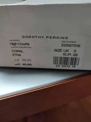 Zapatos de fiesta Dorothy Perkins coral 38