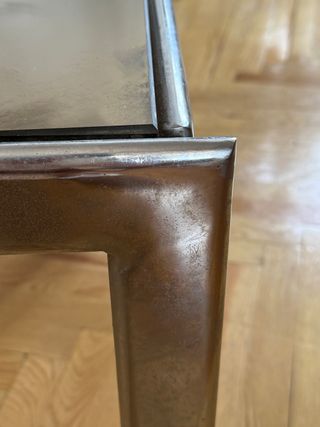 Mesa centro vintage cristal y aluminio