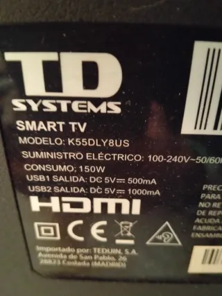 TV TD System Smart TV Negra