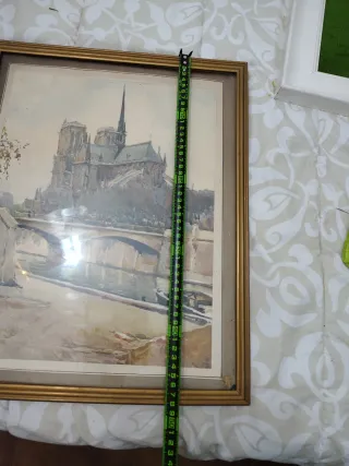 Cuadro Catedral Notre Dame París Antigua bueno