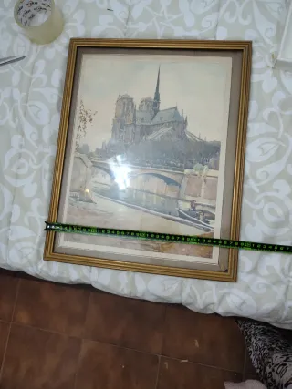 Cuadro Catedral Notre Dame París Antigua bueno