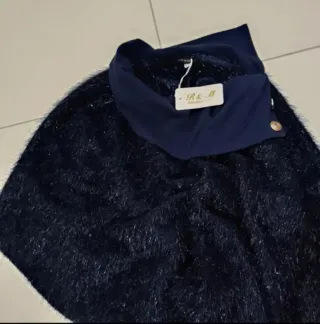 Mantella poncho glitter blu