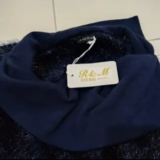 Mantella poncho glitter blu