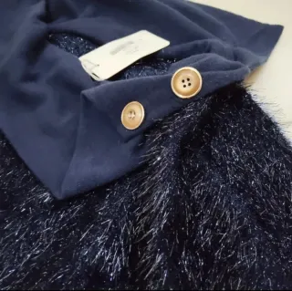 Mantella poncho glitter blu