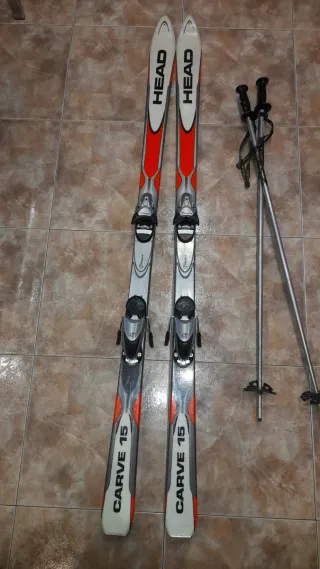 Esquís HEAD CARVE 15 con bastones