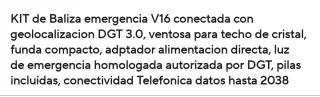 KIT de Luz de emergencia V16 Homologada DATOS 2038