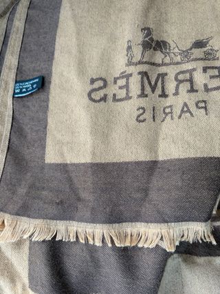 Sciarpa Hermès Paris Beige/Grigio