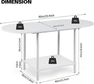 Mesa centro ovalada madera y metal