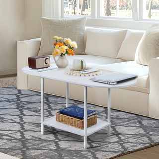 Mesa centro ovalada madera y metal