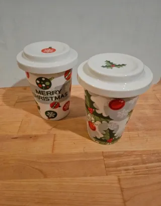 Set 2 Tazze Natale Bottega Verde + Coperchi