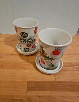 Set 2 Tazze Natale Bottega Verde + Coperchi