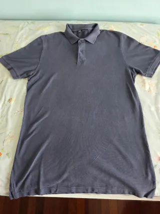Camiseta Polo Zara Hombre Gris