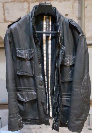 Cazadora de Piel  en marrón oscuro Talla XXL