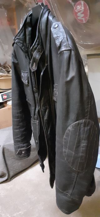 Cazadora de Piel  en marrón oscuro Talla XXL