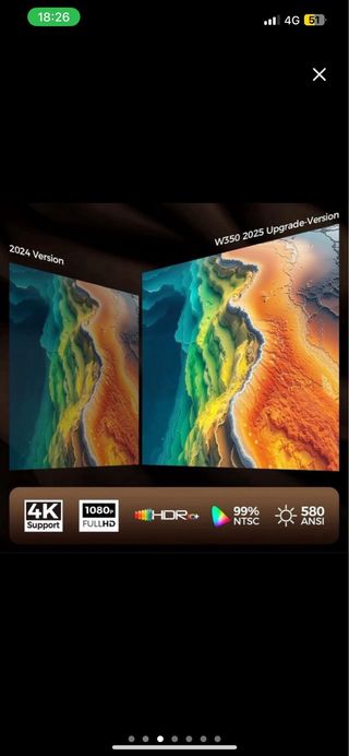 NUEVO Proyector 4K Netflix HDR10+ WiFi 6 Negro