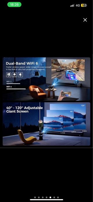 NUEVO Proyector 4K Netflix HDR10+ WiFi 6 Negro