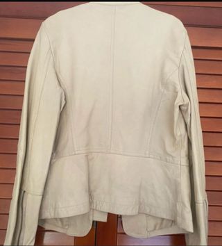 Cazadora de piel Skipper beige