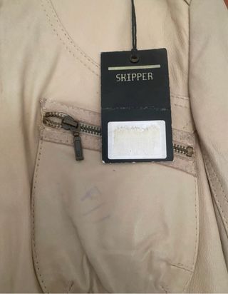 Cazadora de piel Skipper beige