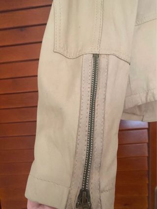 Cazadora de piel Skipper beige