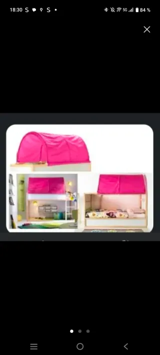 Dosel rosa para cama kura ikea infantil