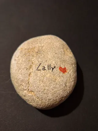 Sasso decorato margherita e cuore