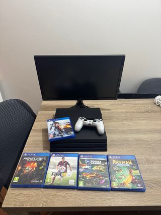 PS4 Pro + 5 Juegos + Mando + Pantalla