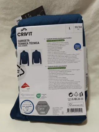 Camiseta Térmica técnica. Hombre. Talla L. Crivit